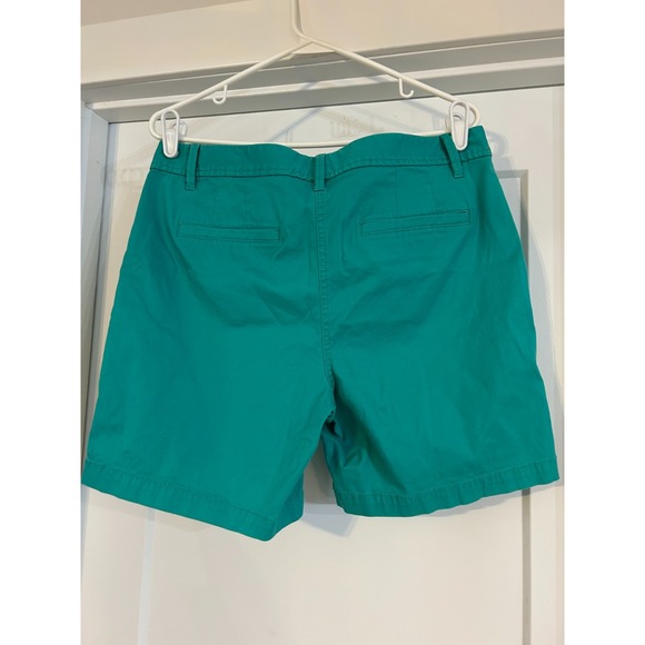 Talbots Women 10 Girlfriend Chino Teal Green Shorts Stretch Cotton Coastal Beach - Picture 2 of 5